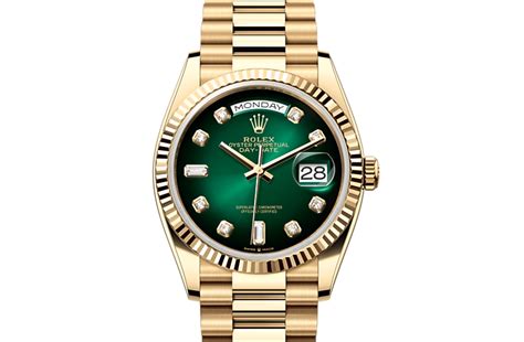 rolex day date pink gold green|rolex oyster day date price.